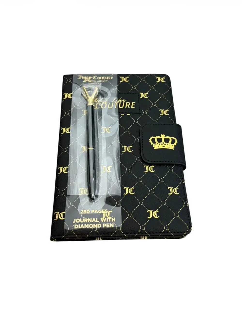 Juicy Couture Black Gold Journal Notebook & Diamond Pen | NEW